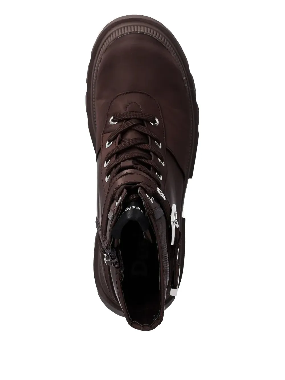 Desigual buckle-fastening lace-up boots Brown