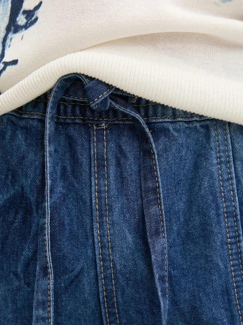 Desigual Drawstring-waist Jeans In Blue