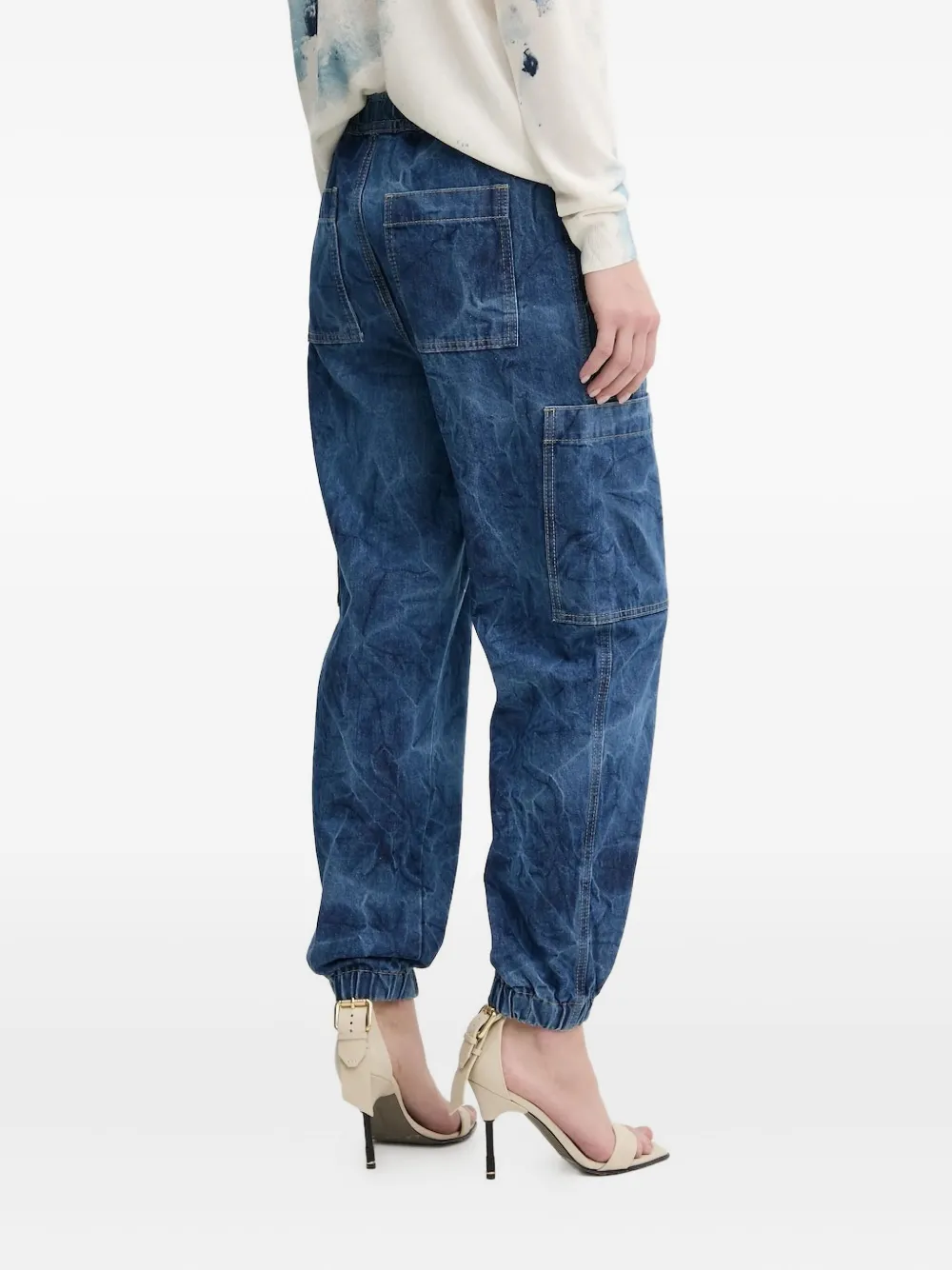 Desigual Jeans met trekkoordtaille - Blauw