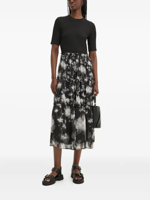 Desigual floral-print tiered midi dress