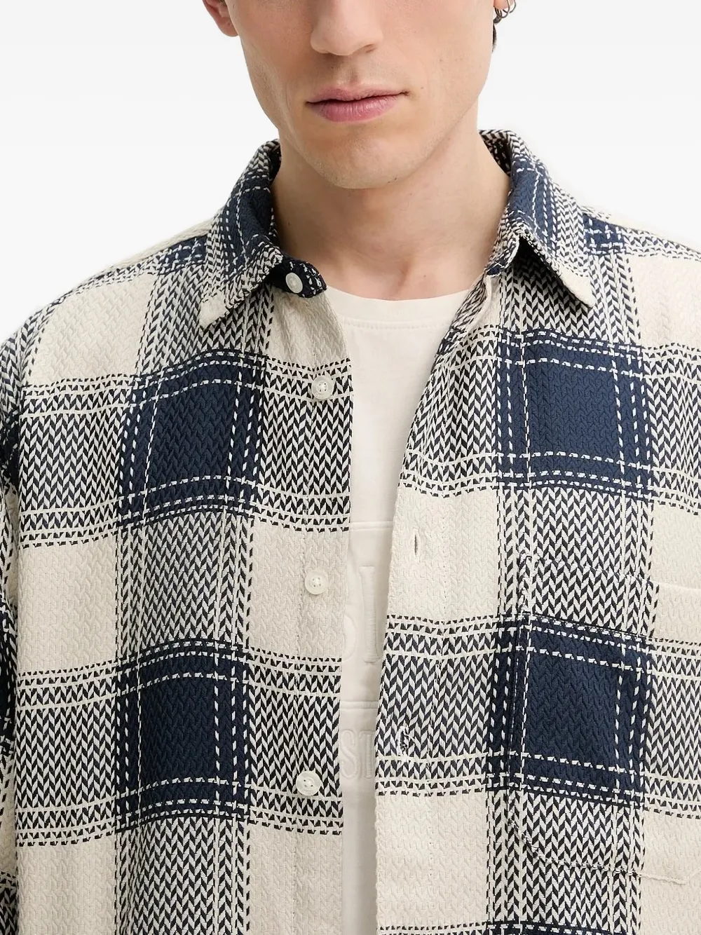 Desigual herringbone-check shirt Blauw