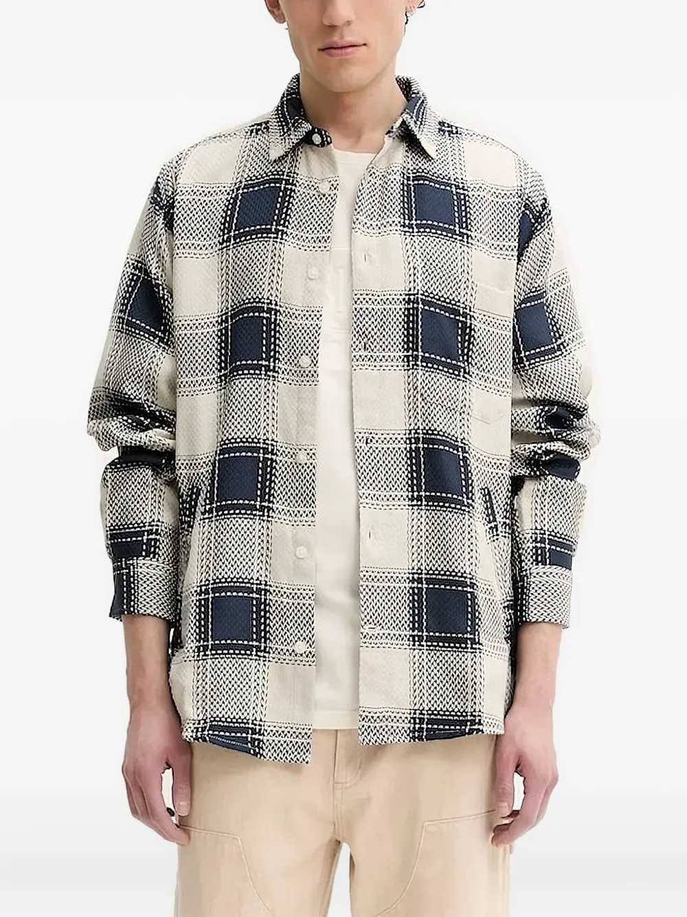 Desigual herringbone-check shirt Blauw