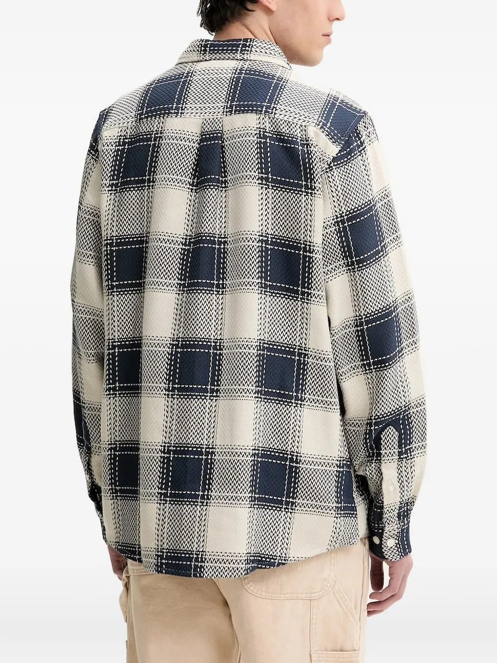 Desigual herringbone-check shirt - Blauw