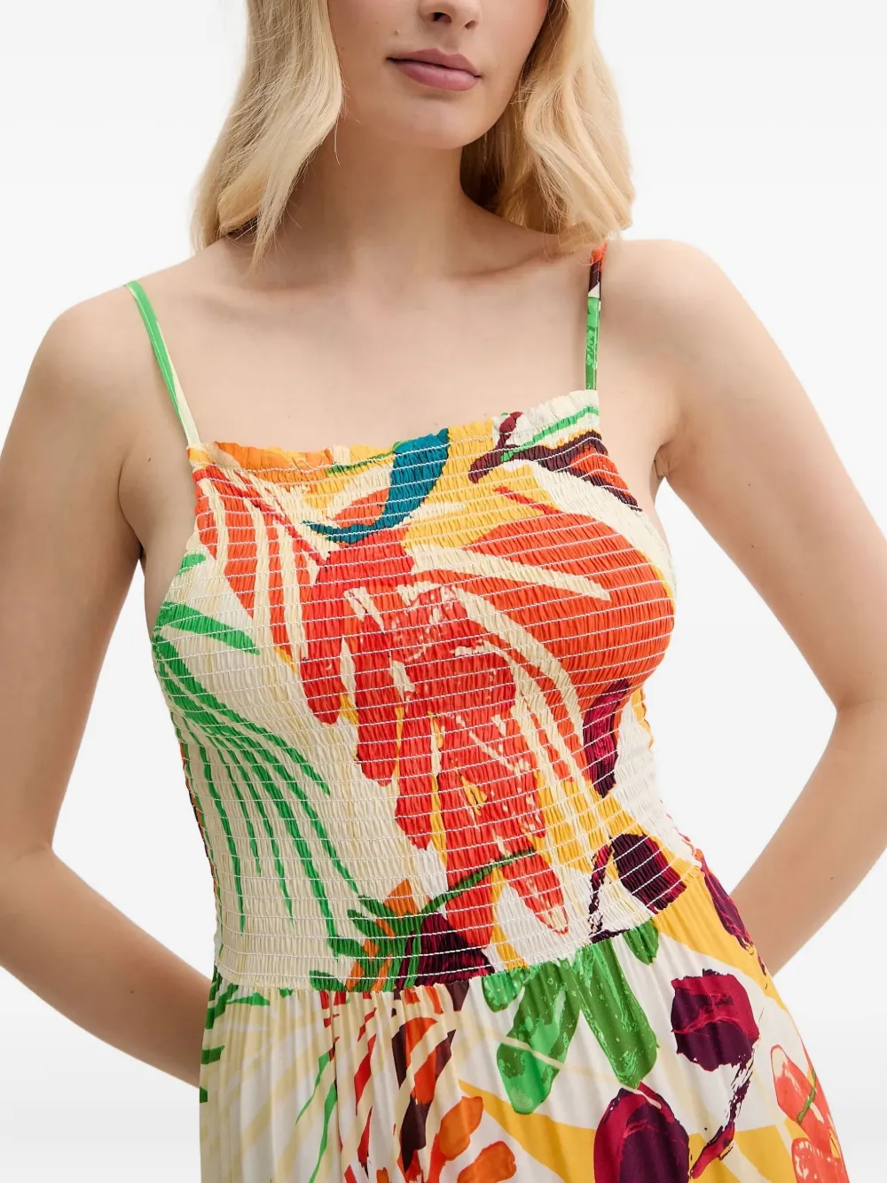 Desigual Tiered Maxi Dress In Multi