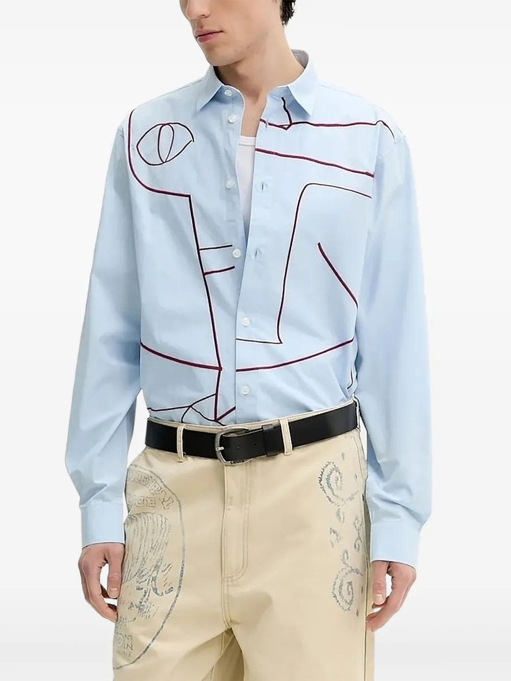 Desigual Katoenen overhemd Blauw