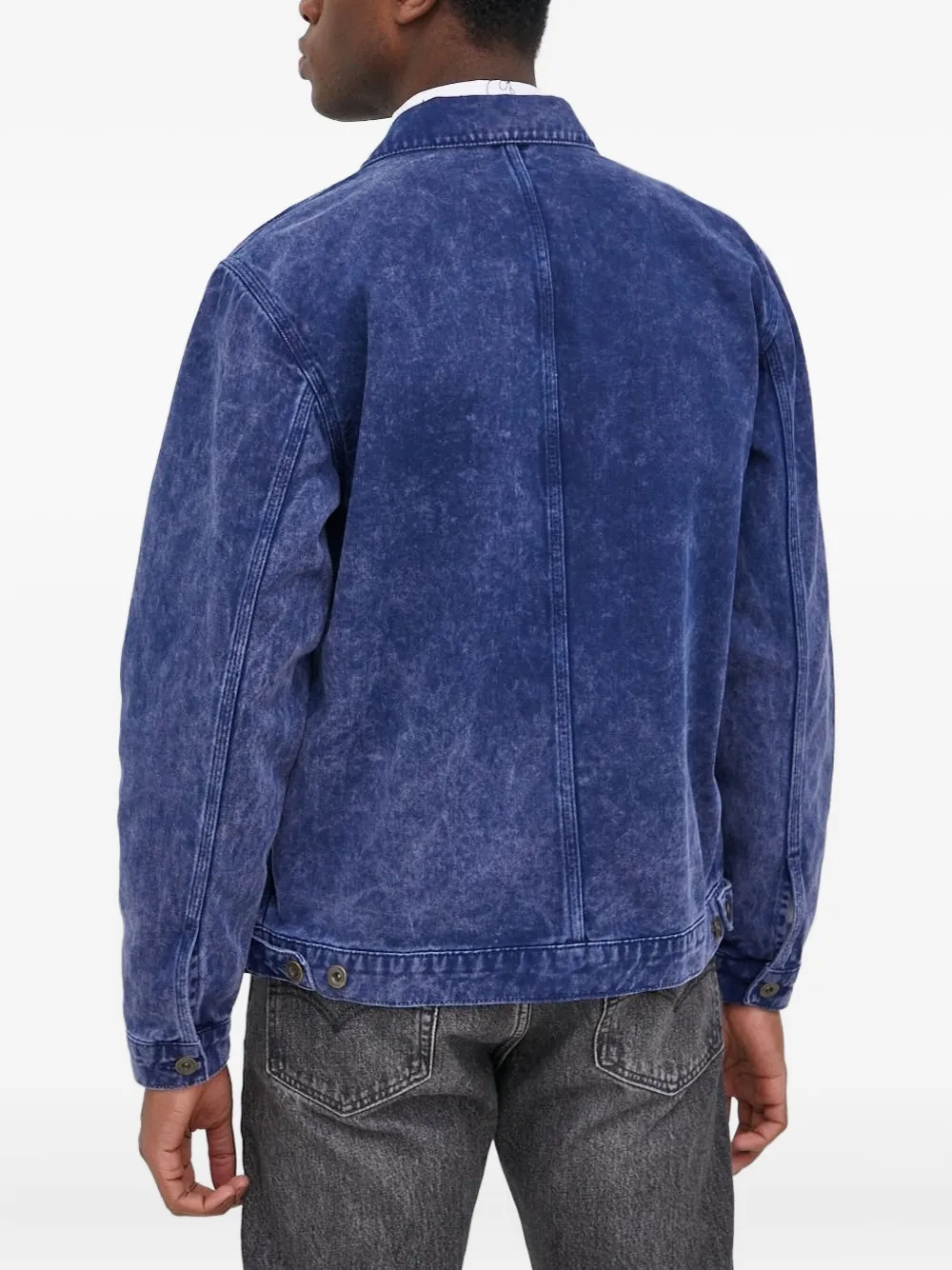 Desigual Embroidered Denim Jacket In Blue