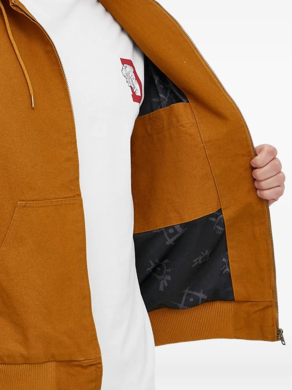 Desigual graphic-print hooded jacket Oranje