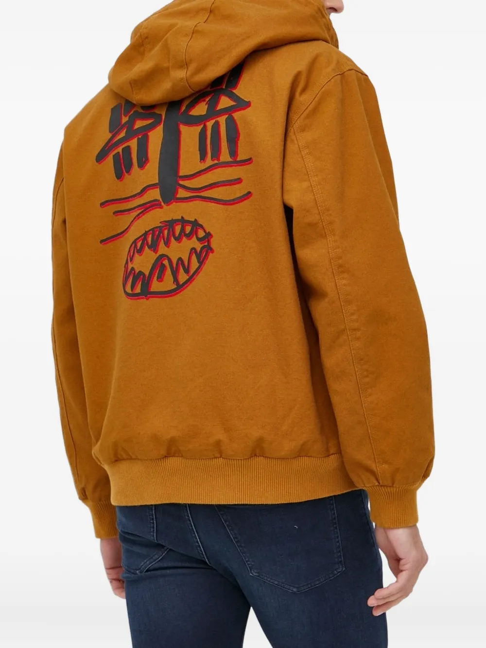 Desigual graphic-print hooded jacket Oranje