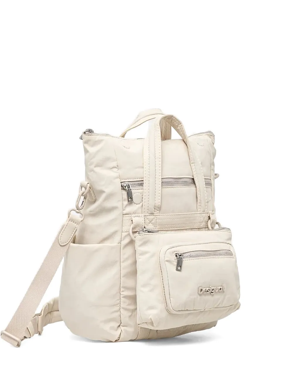 Desigual Zip-fastening Detachable-pouch Tote Bag In Neutral