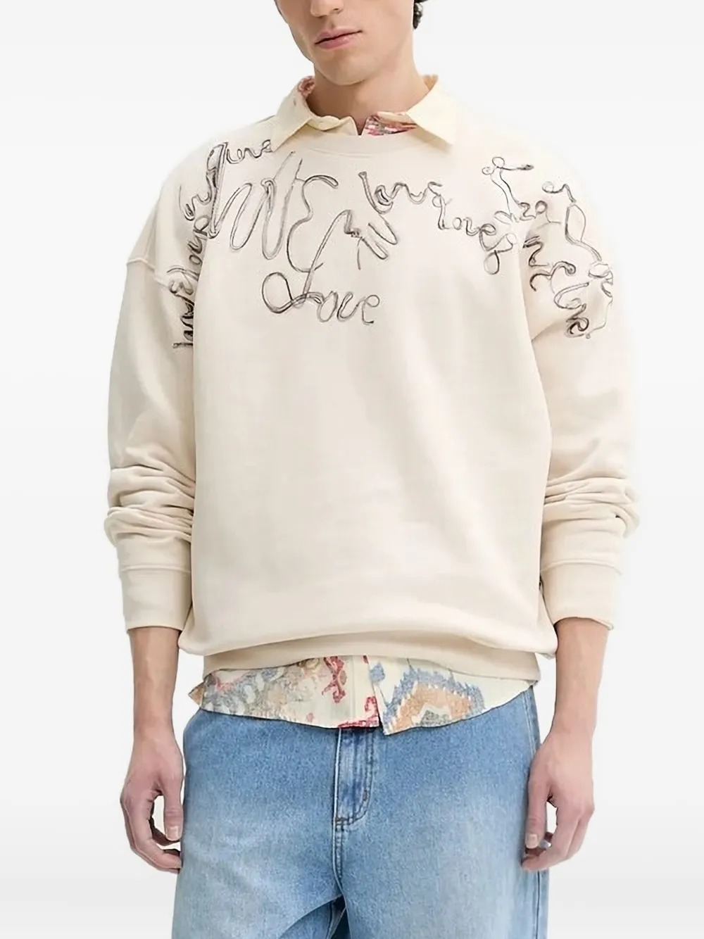 Desigual Sweater met ronde hals Beige