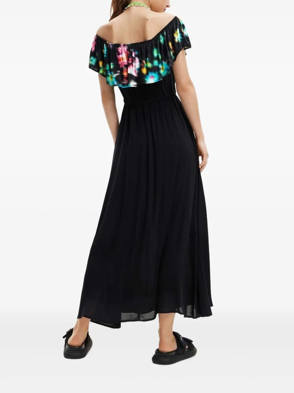 Desigual Maxi-jurk met bloemenprint Zwart