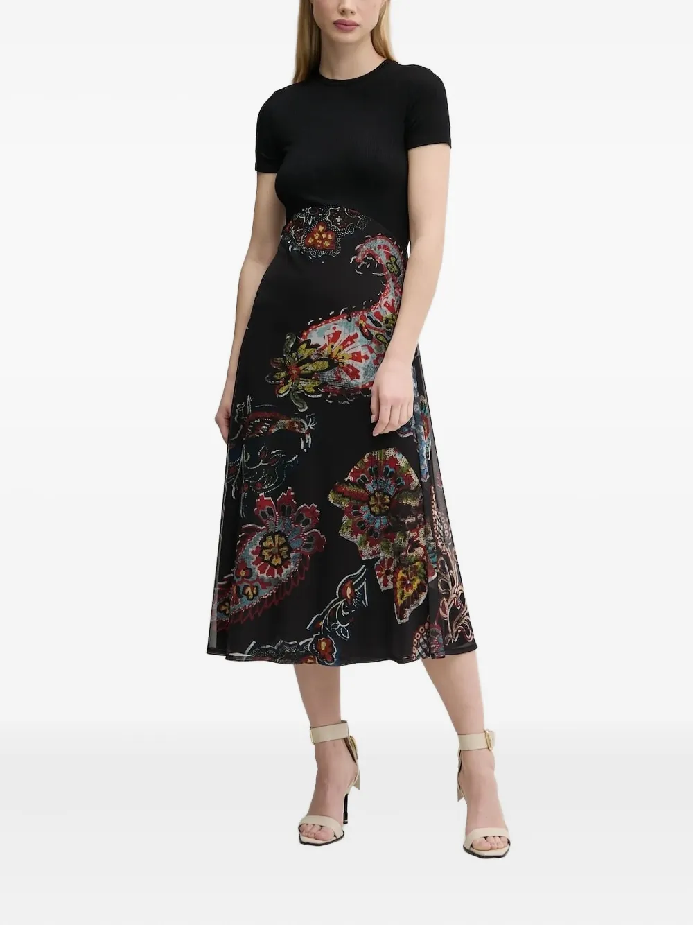 Desigual Jurk met paisley-print - Zwart