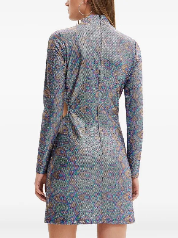 Desigual Turtleneck cut-out Mini Day Dress | Multicolour | FARFETCH ID