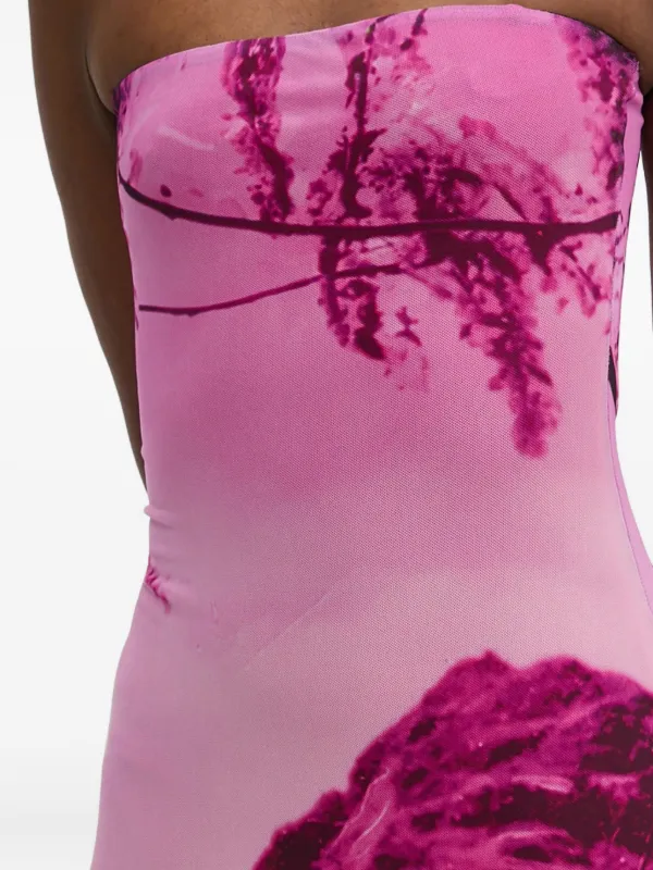 strapless open back dress M. Christian Lacroix Orchid Midi Dress