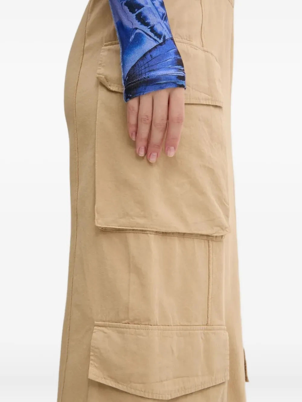 Desigual Mini-rok met cargo zak Beige