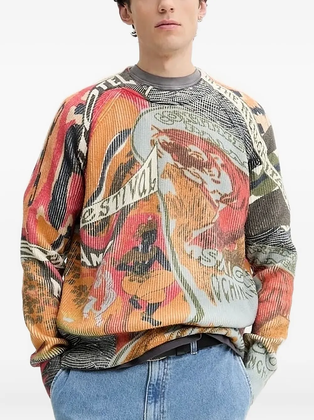 Desigual ribbed-knit sweater Oranje
