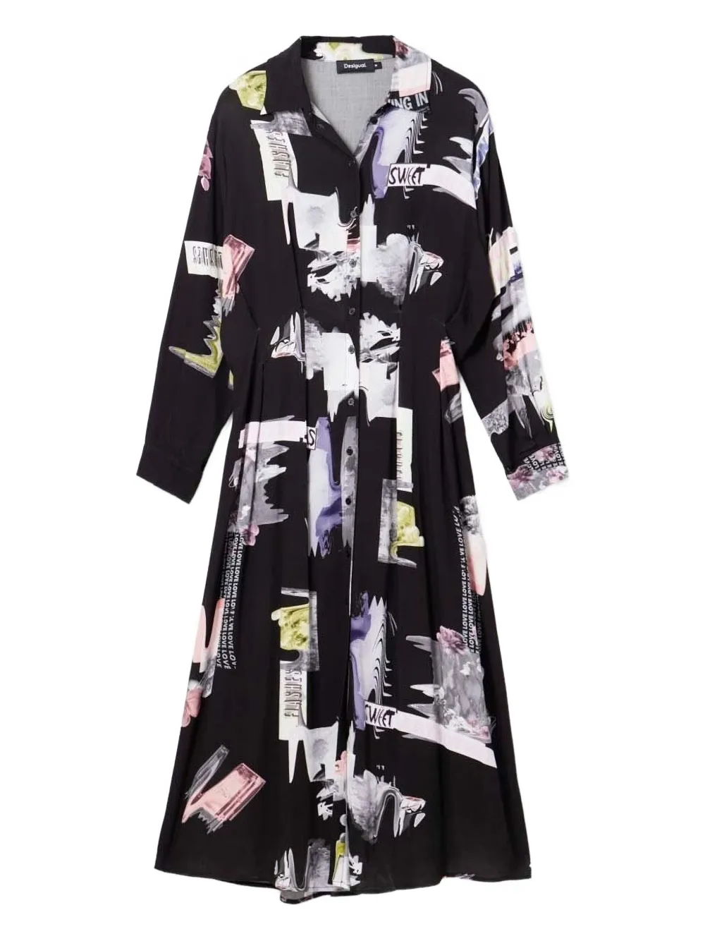 Desigual abstract-print shirt dress | Black | Image 1
