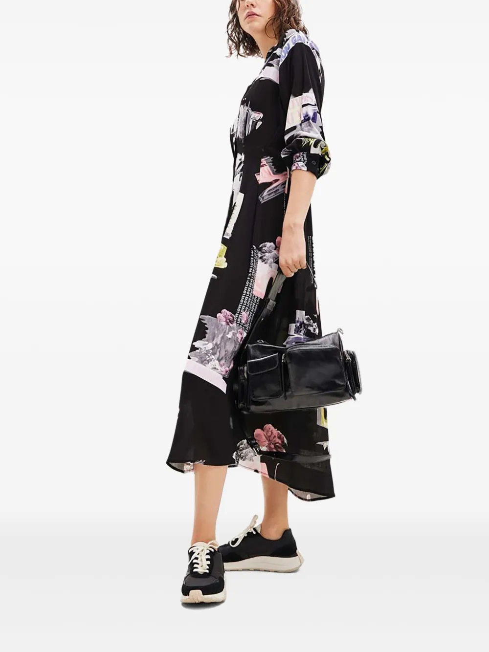 Desigual Sweaterjurk met abstracte print - Zwart