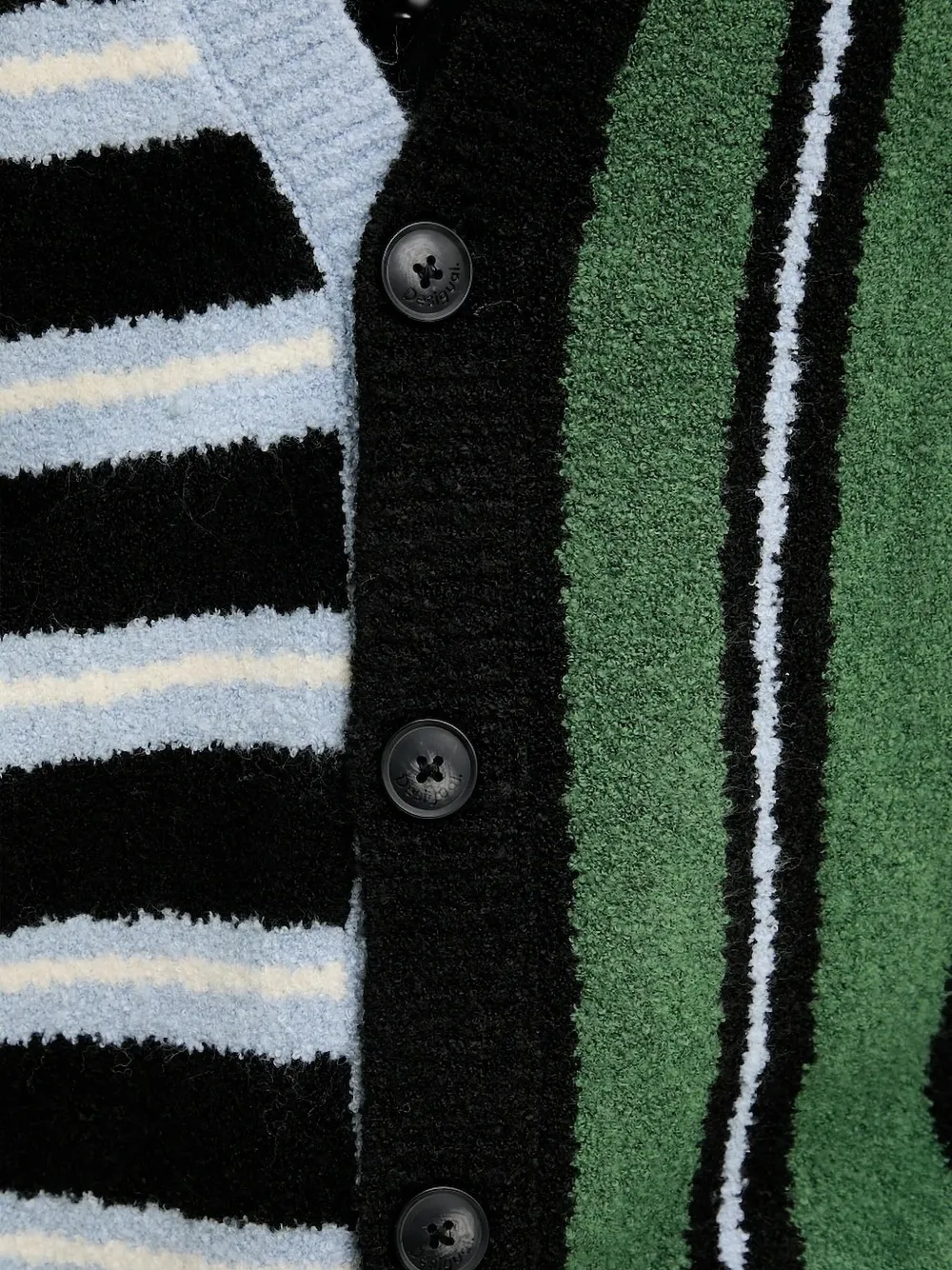 Desigual Striped Patchwork Cardigan In Multi