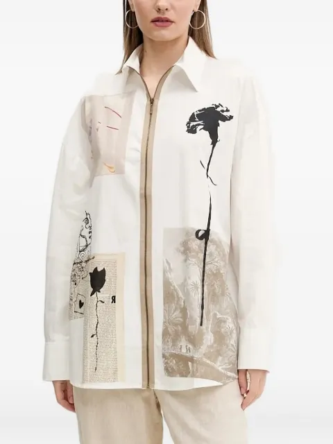 Desigual print zip-fastening shirt