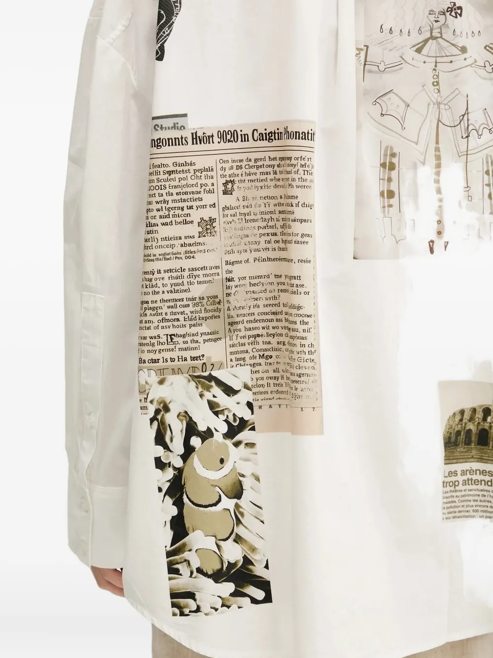 Desigual Blouse met print en ritssluiting Wit