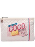 CHANEL Pre-Owned 2016-2017 Viva Coco Cuba Libre Canvas clutch bag - White