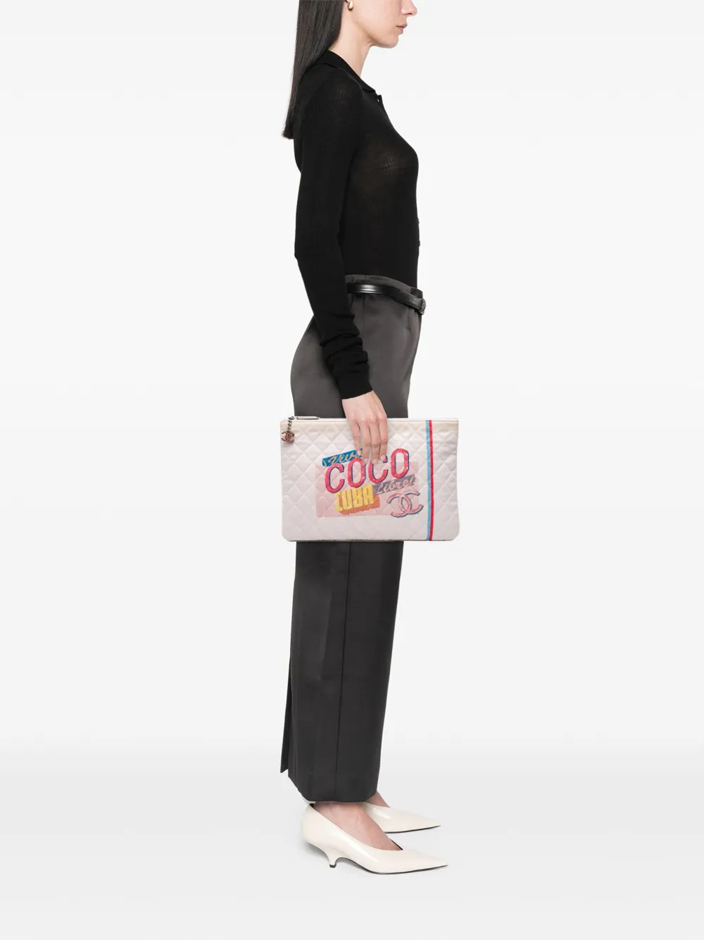 CHANEL Pre-Owned 2016-2017 Viva Coco Cuba Libre Canvas clutch bag | Pre-Owned | Image 2