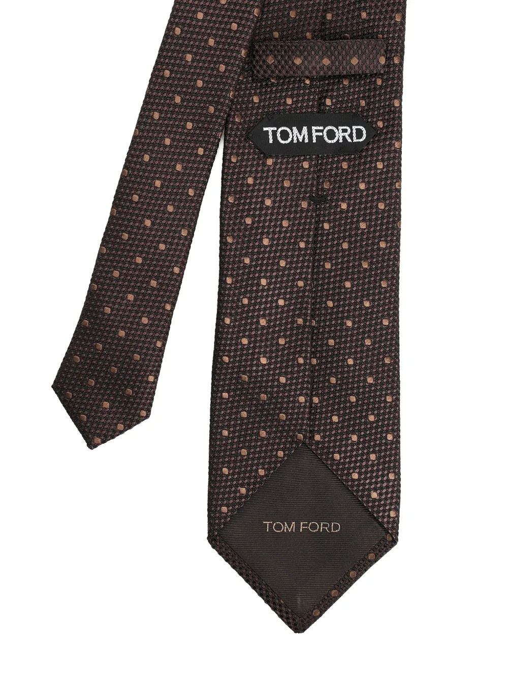 TOM FORD Stropdas met stippen Bruin