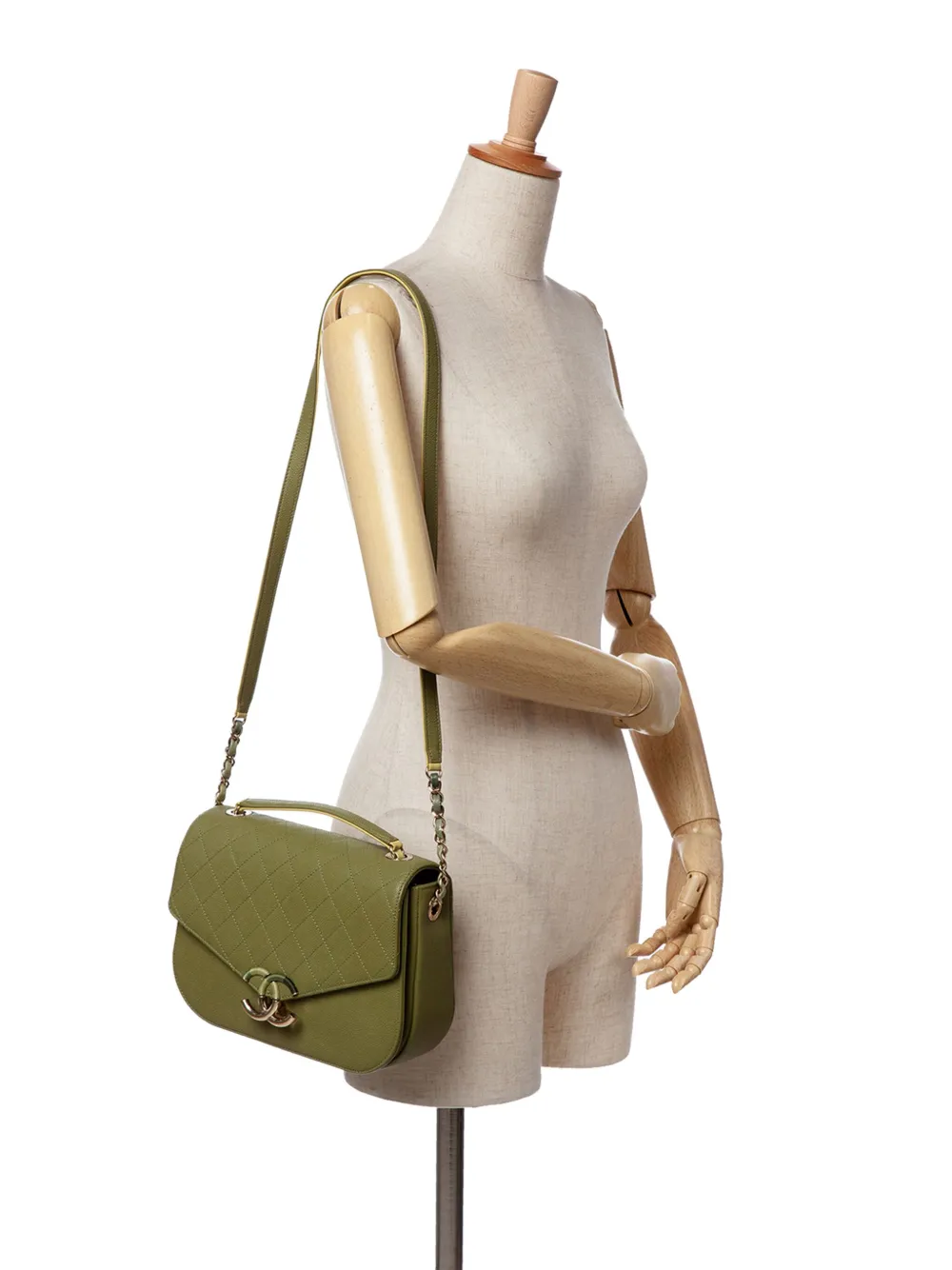 CHANEL Pre-Owned 2018 Medium Quilted Caviar Thread Around Flap satchel | Pre-Owned | Image 2