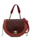 CHANEL Pre-Owned 2018 Small Quilted Lambskin Chain Detail Saddle Bag satchel - Red