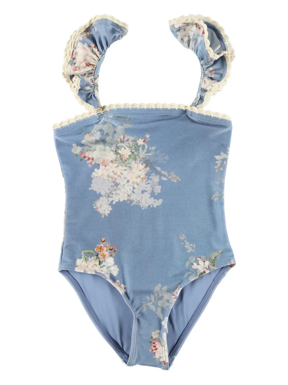 ZIMMER N Kids Badpak met bloe print Blauw