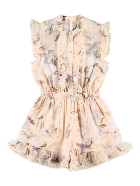 ZIMMERMANN Kids Cascadian floral-printed ruffled playsuit
