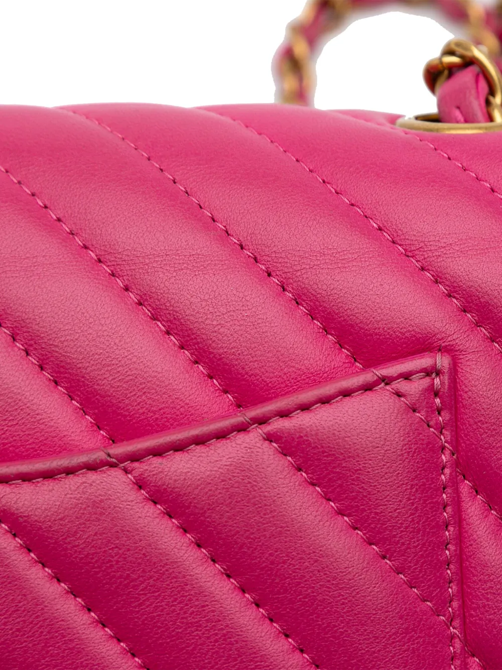 2015-2016 Mini Rectangular Classic Chevron Lambskin Single Flap Crossbody Bag