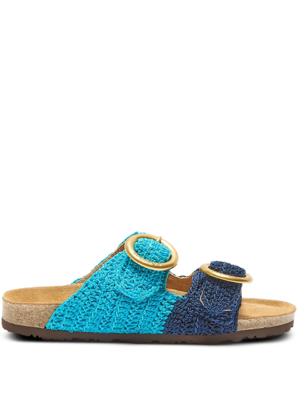 MALIPARMI crochet-texture buckle sandals Blue