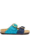 MALIPARMI crochet-texture buckle sandals - Blue