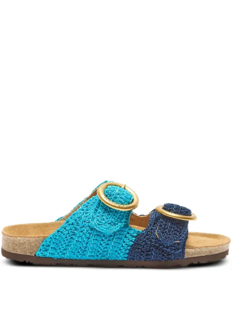 MALIPARMI crochet-texture buckle sandals
