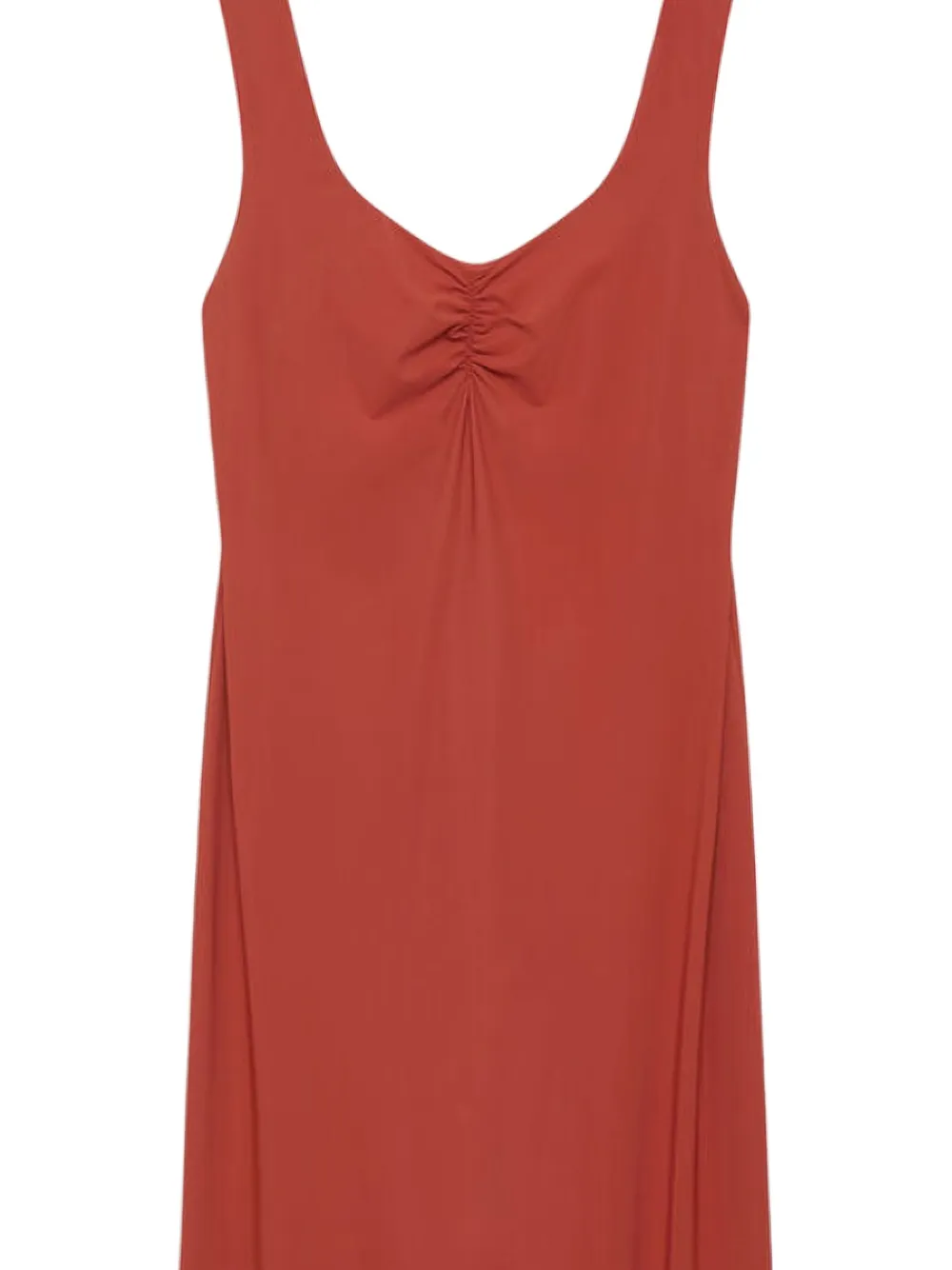 MALIPARMI Mouwloze midi-jurk met gesmockte hals - Rood