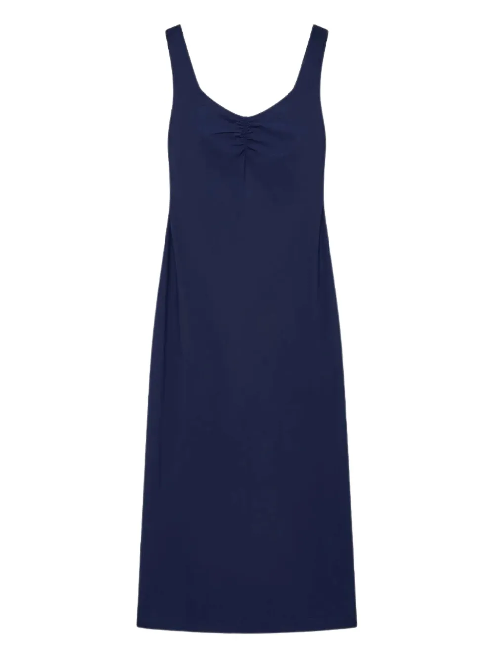 MALIPARMI gathered-neck midi dress