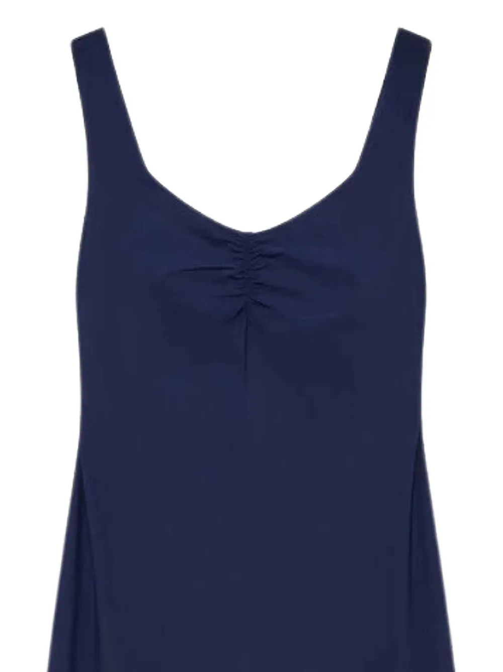MALIPARMI Midi-jurk met gesmockte hals - Blauw