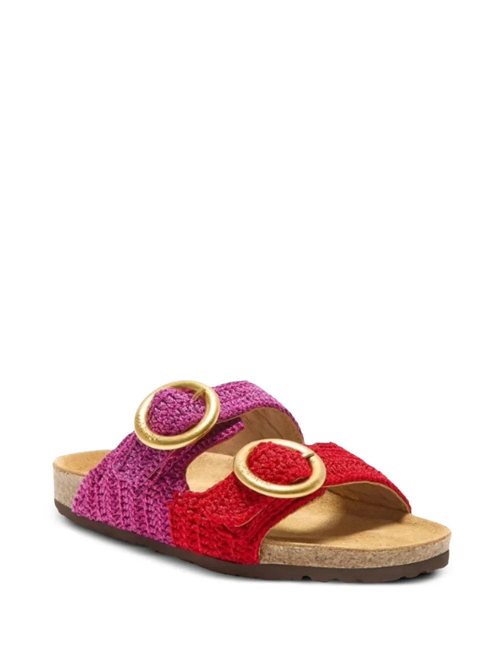 MALIPARMI double-buckle crochet sandals Pink