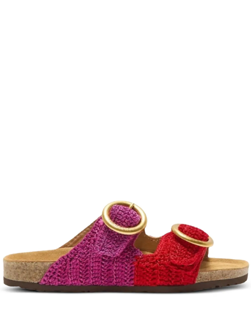 MALIPARMI double-buckle crochet sandals Pink
