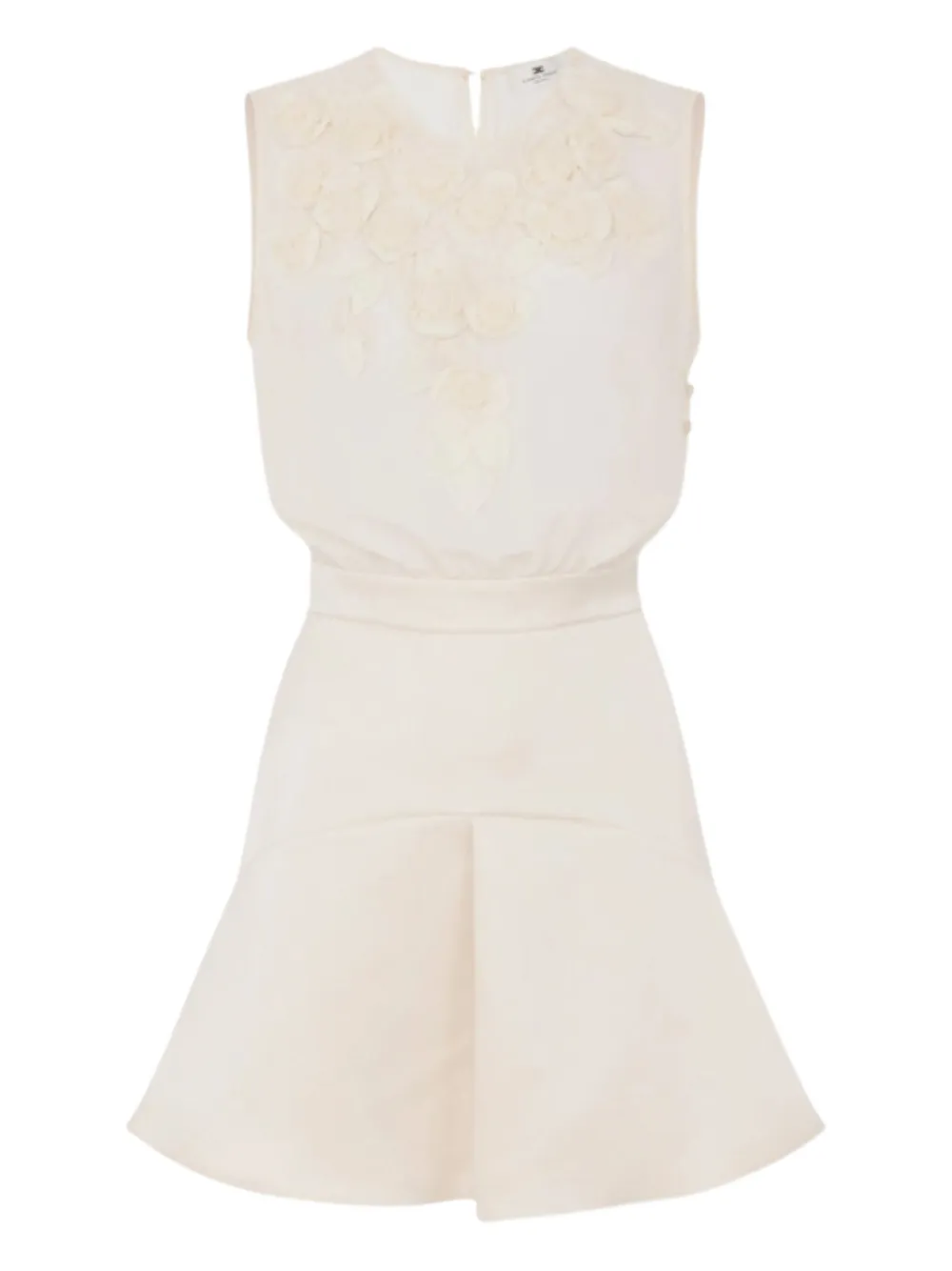 Elisabetta Franchi floral-embellished mini dress Beige