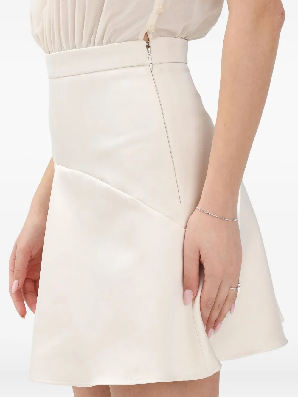 Elisabetta Franchi Mini-jurk verfraaid met bloemen Beige