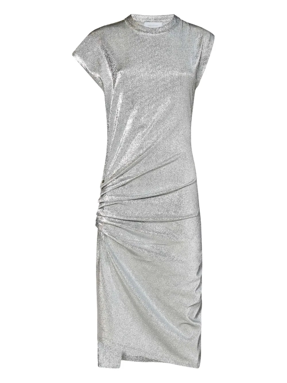 Rabanne metallic draped dress Zilver