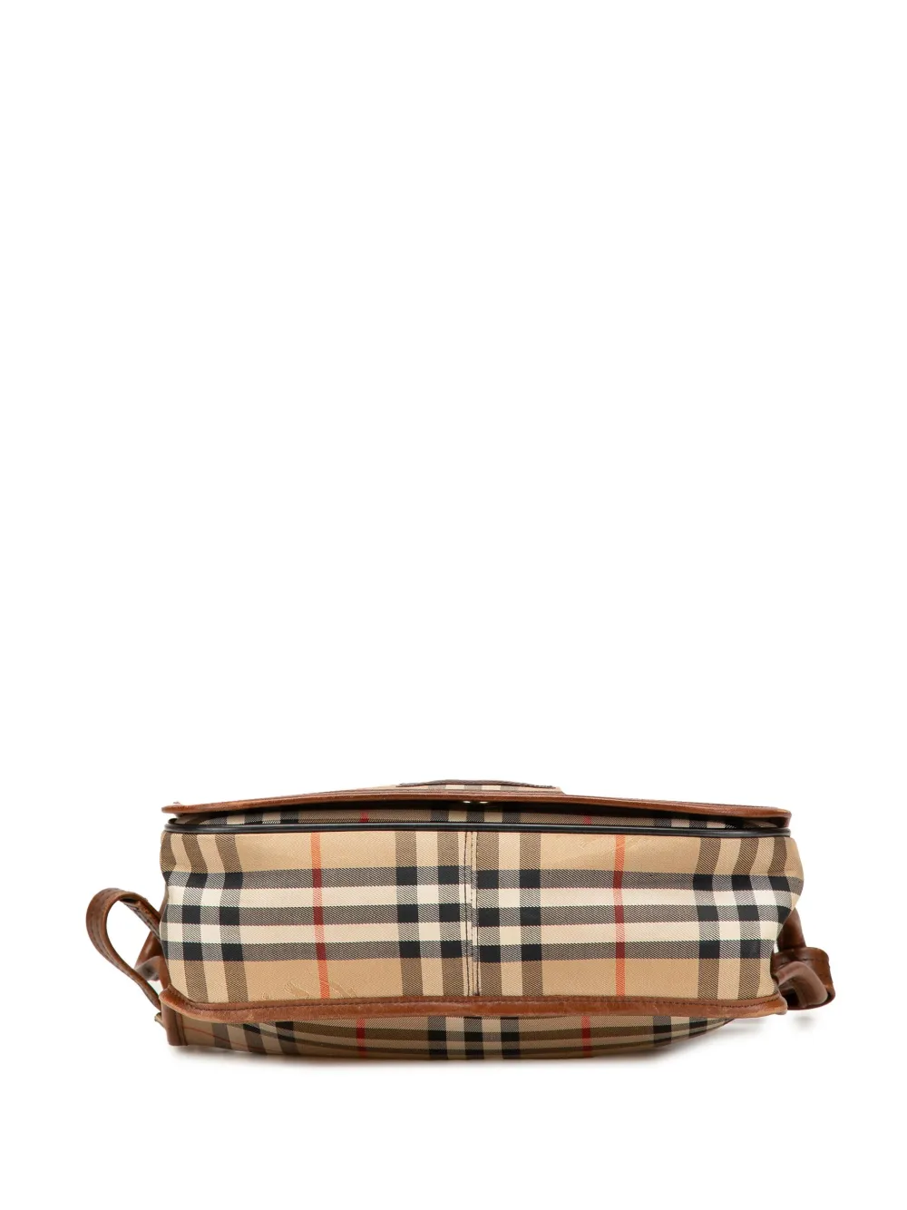 Pre-owned Burberry 20th Century Haymarket Check Canvas Shoulder Bag In Brown