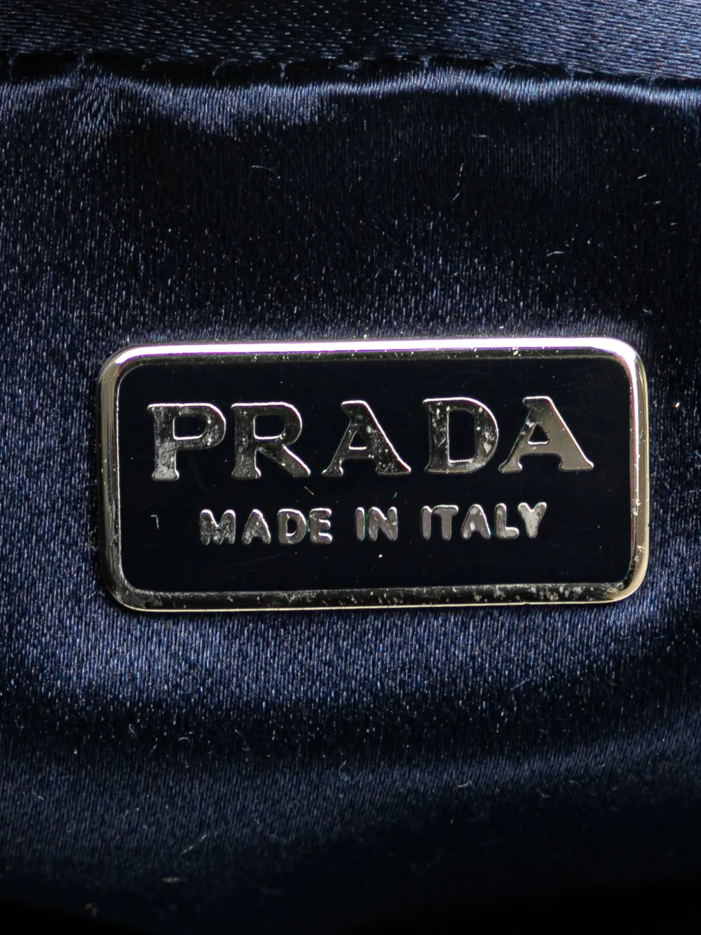 Pre-owned Prada 2000-2013 Satin Trimmed Mesh Shoulder Bag In Blue