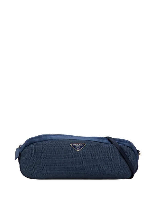 Prada Pre-Owned 2000-2013 Satin Trimmed Mesh Shoulder Bag Blue FARFETCH  GR