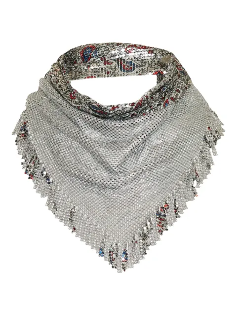Rabanne paisley-print chainmail necklace