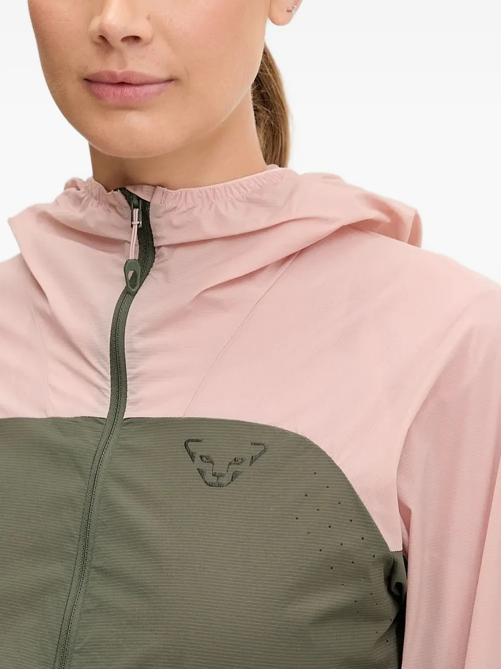 Dynafit Hooded Panelled Jacket In Green