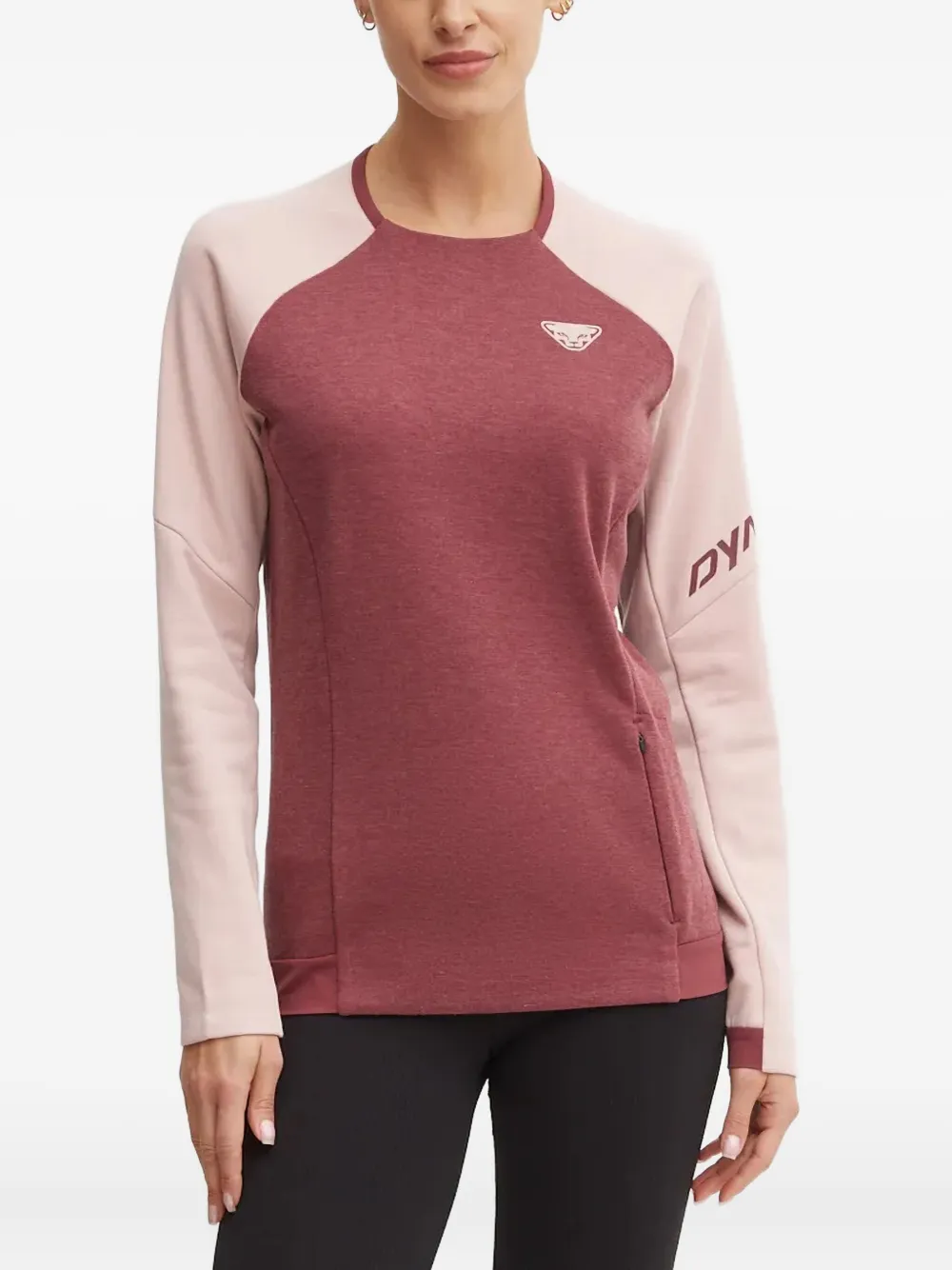 Dynafit Tow-toned Long-sleeve Sweatshirt In Pink